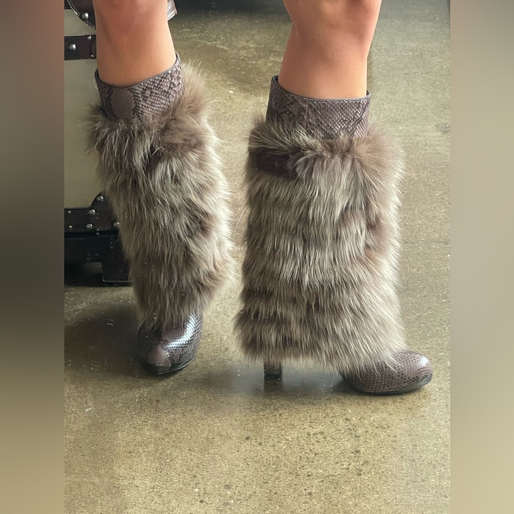 Devi Kroell mink & python boots